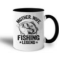 Mother Wife Fishing Legend Fisherwoman Grandma Mom Fishing Accent Mug