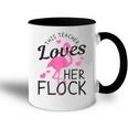 Teacher Flamingo This Teacher Loves Her Flock Funny Gift Gift For Womens Accent Mug