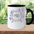 Best Mom Ever Purple Butterflies Lilacs Lavender Accent Mug
