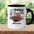 Peace Love Football Nannie Life Mom Grandma Leopard Accent Mug