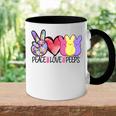 Peace Love Peeps Funny Easter Bunny Womens Kids Teacher Accent Mug