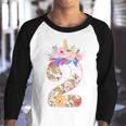 Kids 2 Year Old Unicorn Face Gift 2Nd Birthday Girls Ns Flower Youth Raglan Shirt