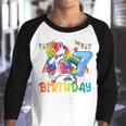 Kids 7 Year Old Gift Awesome Since 2016 7Th Birthday Unicorn Girl V2 Youth Raglan Shirt
