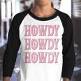 Vintage White Howdy Rodeo Retro Cowgirl & Cowboy Texas Gifts Youth Raglan Shirt