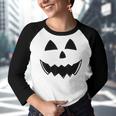 Jack-O-Lantern Halloween Pumpkin Face For Men Women Kids Youth Raglan Shirt