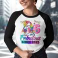 Kids 6 Years Old Fabulous Since 2017 6Th Birthday Unicorn Girl Youth Raglan Shirt