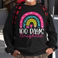 100 Days Brighter Rainbow 100Th Day For Teacher Men Women Sweatshirt Graphic Print Unisex Gifts for Old Men