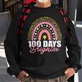 100 Days Brighter Rainbow Happy 100Th Days Leopard Rainbow Men Women Sweatshirt Graphic Print Unisex Gifts for Old Men