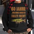 60 Jahre Geburtstag Angler Sweatshirt, Toller Hecht Vintage Design Geschenke für alte Männer