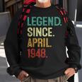 75 Years Old Legend Since April 1948 75Th Birthday Sweatshirt Gifts for Old Men