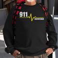911 Dispatcher Heartbeat Thin Gold Line Sweatshirt Gifts for Old Men