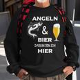 Angeln Und Bier Darum Bin Ich Hier Sweatshirt Geschenke für alte Männer