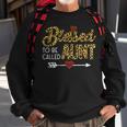 Blessed To Be Called Aunt Leopart Red Plaid Buffalo Xmas Sweatshirt Gifts for Old Men