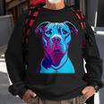 Blue Pitbull Amstaff Design Sweatshirt Gifts for Old Men