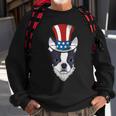 Boston Terrier Uncle Sam Lincoln Beard 4Th Of July Boys Sweatshirt Gifts for Old Men