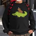 Capybara Riding Alligator Pet Dad Mom Boy Girl Kids Outfit Sweatshirt Gifts for Old Men