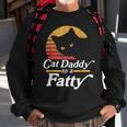 Cat Daddy To A Fatty Funny Vintage 80S Sunset Fat Chonk Dad Sweatshirt Gifts for Old Men
