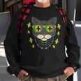 Cool Cat Jester Sunglasses Beads Funny Mardi Gras Carnival Sweatshirt Gifts for Old Men