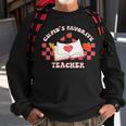 Cupids Favorite Teacher Happy Valentines Day Retro Groovy Sweatshirt Gifts for Old Men