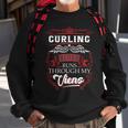 Curling Blood Runs Through My Veins Sweatshirt Gifts for Old Men
