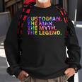 Custodian The Man The Myth The Legend Tie Dye Back To School Sweatshirt Gifts for Old Men