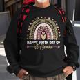 Cute 100Th Day Of 1St Grade Student Teacher Rainbow Leopard Men Women Sweatshirt Graphic Print Unisex Gifts for Old Men