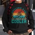 Cycling Dad Like A Regular Dad But Cooler Vintage Cyclist Men Women Sweatshirt Graphic Print Unisex Gifts for Old Men
