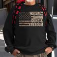 Dad Grandpa Veteran Us Flag Whiskey Bacon Guns Freedom V2 Men Women Sweatshirt Graphic Print Unisex Gifts for Old Men