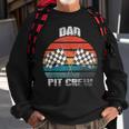 Dad Pit Crew Race Car Chekered Flag Vintage Racing Party Sweatshirt Gifts for Old Men