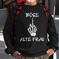 Damen Böse Alte Frau Für Oma Großmuter Spruch Rockerin V2 Sweatshirt Geschenke für alte Männer