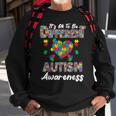 Different Autism Awareness Month Heart Puzzle Pieces Women Sweatshirt Gifts for Old Men