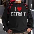 Distressed I Love Detroit 313 Motor City Detroit Men Women Sweatshirt Graphic Print Unisex Gifts for Old Men