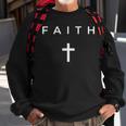 Faith Cross Subtle Christian Minimalist Religious Faith Men Women Sweatshirt Graphic Print Unisex Gifts for Old Men