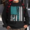 Fight Cervical Cancer Awareness Month White Teal Ribbon Sweatshirt Gifts for Old Men