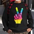 Finger Peace Sign Tie Dye 60S 70S Funny Hippie Costume Sweatshirt Gifts for Old Men