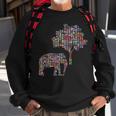 Flags Of The Countries Of The World International Elephant Sweatshirt Gifts for Old Men