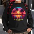Florida St Pete Beach Colorful Palm Trees Beach Sweatshirt Gifts for Old Men