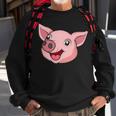 Funny Cute Pig Face Farm Adorable Pink Piglet Lover Farmer Sweatshirt Gifts for Old Men