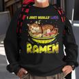 Funny Kawaii Anime Cats Love Ramen Japanese Noodles Men Women Sweatshirt Graphic Print Unisex Gifts for Old Men