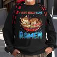 Funny Kawaii Anime Cats Love Ramen Japanese Noodles V2 Men Women Sweatshirt Graphic Print Unisex Gifts for Old Men