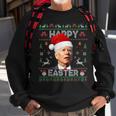 Funny Santa Joe Biden Happy Easter Ugly Christmas Long Men Women Sweatshirt Graphic Print Unisex Gifts for Old Men