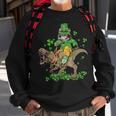 Funny St Patricks Day Irish Cat RidingRex Shamrock Sweatshirt Gifts for Old Men