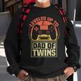 Gamer Dad Fathers Day Leveled Up To Dad Of Twins Vintage Sweatshirt Gifts for Old Men