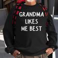 Grandma Likes Me Best Funny Joke Sarcastic Family Men Women Sweatshirt Graphic Print Unisex Gifts for Old Men