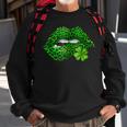 Green Lips Sexy Irish Leopard Shamrock St Patricks Day V3 Sweatshirt Gifts for Old Men