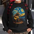 Grizzly Bear Blues Guitar-Player Starry-Night Music Sweatshirt Gifts for Old Men