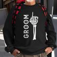 Groom Retro Skeleton Hand Gothic Bachelorette Party Sweatshirt Gifts for Old Men