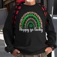 Happy Go Lucky St Patricks Day Rainbow Lucky Clover Shamrock Sweatshirt Gifts for Old Men