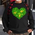 Happy St Patricks Day Heart Lucky Leopard Shamrock Irish Sweatshirt Gifts for Old Men