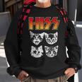 Hiss Cat Funny Cats Kittens Rock Music Cat Lover Hiss Sweatshirt Gifts for Old Men